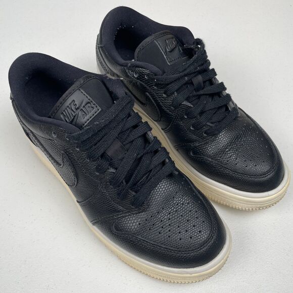 Nike Air Jordan 1 Low Lifted Platform Sneakers Womens 6 Black Premium Leather - Picture 11 of 12
